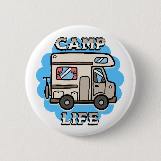 Kamp Leven | Retrocamper Ronde Button 5,7 Cm (Voorkant)