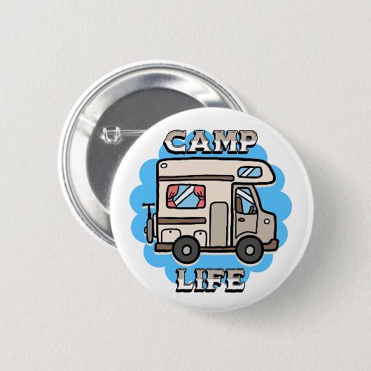 Kamp Leven | Retrocamper Ronde Button 5,7 Cm (Voorkant /achterkant)