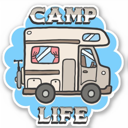 Kamp Leven | Retrocamper Sticker (Voorkant)