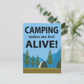 Kamp maken me levendig kamperen briefkaart (Staand voorkant)