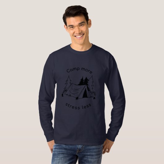 Kamp meer stress minder Basic T-shirt met lange mo (Voorkant volledig)