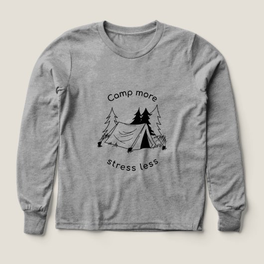 Kamp meer stress minder basis lange mouw shirten (Voorkant)