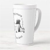 Kamp meer stress minder latte mok (Rechterhoek)