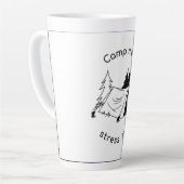 Kamp meer stress minder latte mok (Linkerhoek)