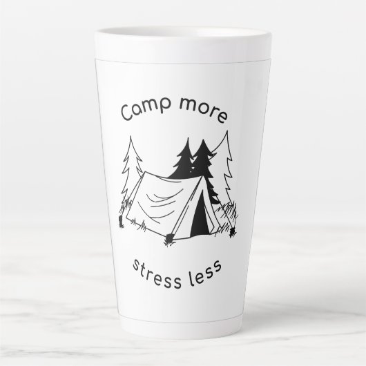 Kamp meer stress minder latte mok (Voorkant)