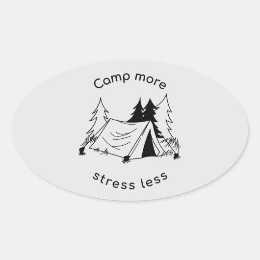 Kamp meer stress minder ovale sticker (Voorkant)