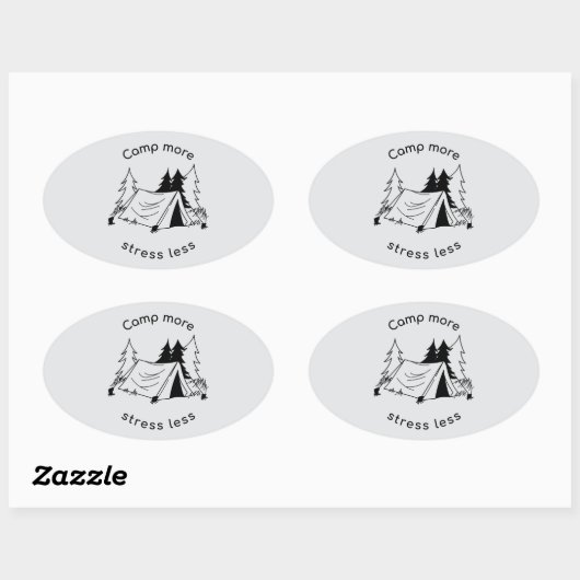 Kamp meer stress minder ovale sticker (Vel)