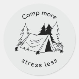 Kamp meer stress minder ronde sticker