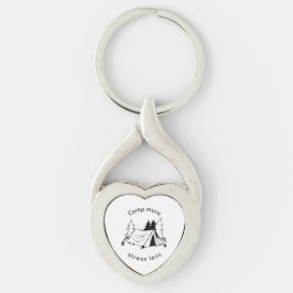 Kamp meer stress minder sleutelhanger