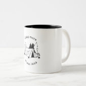 Kamp meer stress minder tweekleurige koffiemok (Voorkant rechts)