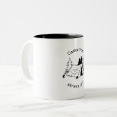 Kamp meer stress minder tweekleurige koffiemok (Voorkant links)