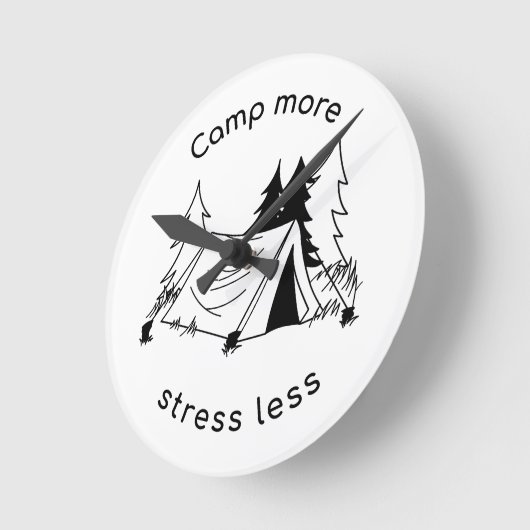 Kamp meer stress minder Wall Clock Ronde Klok (Hoek)