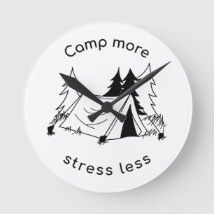 Kamp meer stress minder Wall Clock Ronde Klok