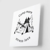 Kamp meer stress minder Wall Clock Vierkante Klok (Hoek)