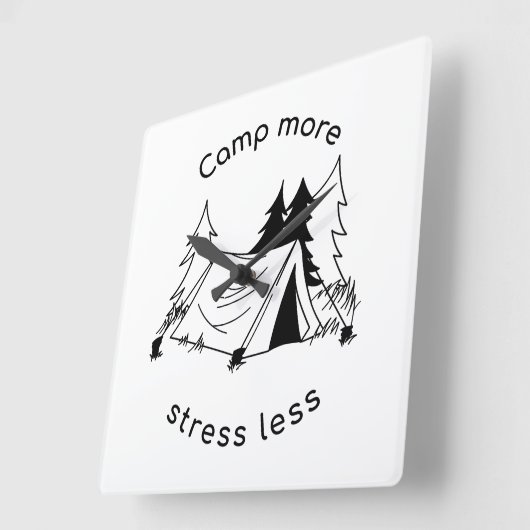 Kamp meer stress minder Wall Clock Vierkante Klok (Hoek)