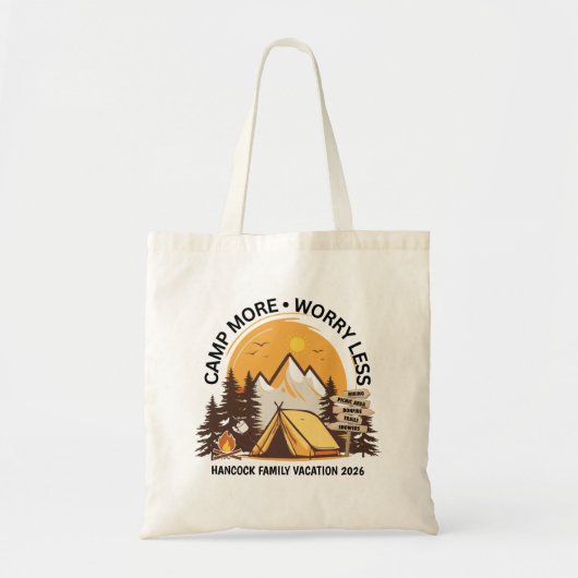 Kamp Meer Zorgen Minder Kamp Tote Bag (Voorkant)