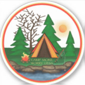 Kamp Meer zorgen Minder tentinspiratie Buitenshuis Sticker (Voorkant)