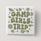 Kamp meisjes reis scout camping vierkante button 5,1 cm (Voorkant)