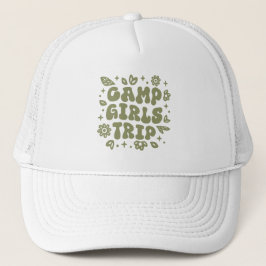 Kamp meisjesreis scoutskamp vintage 80s groovy trucker pet