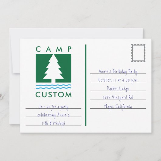 kamp op maat kaart (Voorkant)