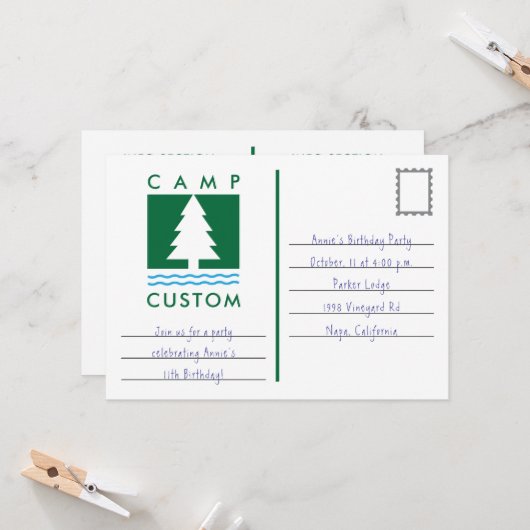 kamp op maat kaart (Voorkant / Achterkant in situ)