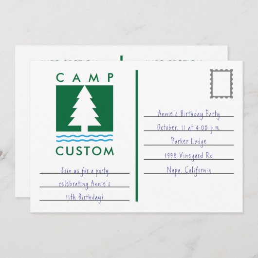 kamp op maat kaart (Voorkant / Achterkant)