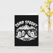 Kamp Spooky Summerween Zomer Halloween Schattigee Kaart (Gele Bloem)