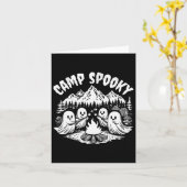 Kamp Spooky Summerween Zomer Halloween Schattigee Kaart (Gele Bloem)