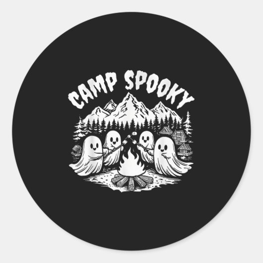 Kamp Spooky Summerween Zomer Halloween Schattigee  Ronde Sticker (Voorkant)