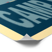 Kamp St vuurtoren in Blauw en Rood. Poster (Hoek)