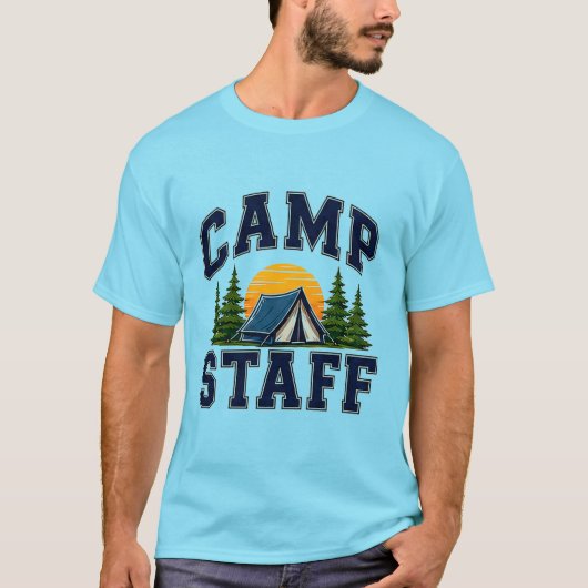 🏕️ Kamp Staf Team Typografie 👕 T-shirt (Voorkant)