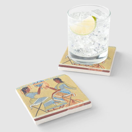 kamp stool fresco priestessen die replica anci spr stenen onderzetter (Zijkant)