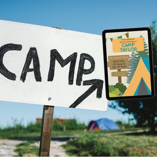 Kamp & Teken Verjaardag Kaart