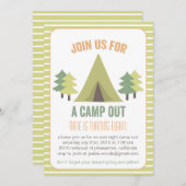 Kamp uit. Birthday Uitnodiging (Voorkant / Achterkant)
