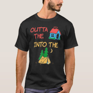 Kamp uit het huis in trendfamilie buitenmat t-shirt