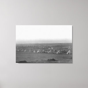 Kamp van de 7e Cavalerie bij Pine Ridge Canvas Afdruk