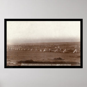 Kamp van de 7e Cavalerie bij Pine Ridge SD 1891 Poster