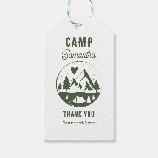 Kamp Verlovingspartij Camping Bach Weekend Cadeaulabel (Voorkant)