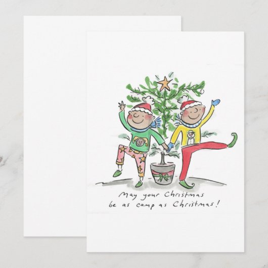 Kamp voor kerstmis kaart (Voorkant / Achterkant)
