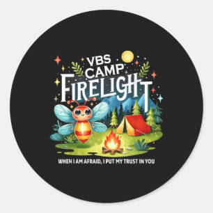 Kamp Vuurlicht VBS Kamp Vakantie Bijbel Schoolbran Ronde Sticker