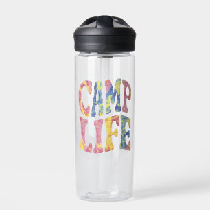 Kamp Zomer Meisjes Kampeer Leven Tie-Die Retro Waterfles