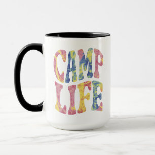 Kamp Zomer Meisjes Kampeer Leven Tie-Dye Retro  Mok