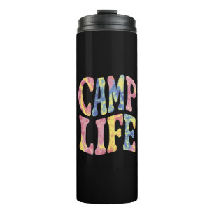 Kamp Zomer Meisjes Kampeer Leven Tie-Dye Retro  Thermosbeker