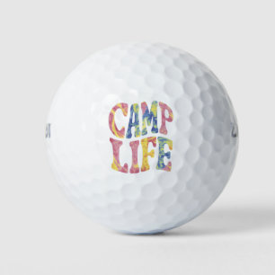 Kamp Zomer Meisjes Kampeerleven Tie-Die Retro Golfballen
