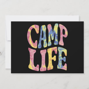 Kamp Zomer Meisjes Kampeerleven Tie-Die Retro  Kaart