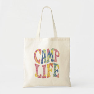 Kamp Zomer Meisjes Kampeerleven Tie-Die Retro  Tote Bag