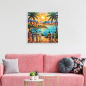 Kampala Oeganda Waterfront Gouden Zonsondergang Ca Canvas Afdruk (Insitu (Woonkamer))