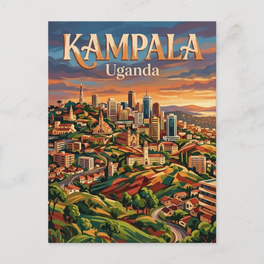 Kampala Zeven Heuvelen Oeganda Briefkaart (Voorkant)