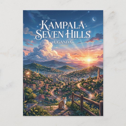 Kampala Zeven Heuvels Oeganda Briefkaart (Voorkant)