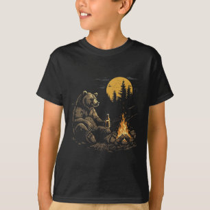 Kampbeer drinkende bier Wandelend Natuur Grappige T-shirt